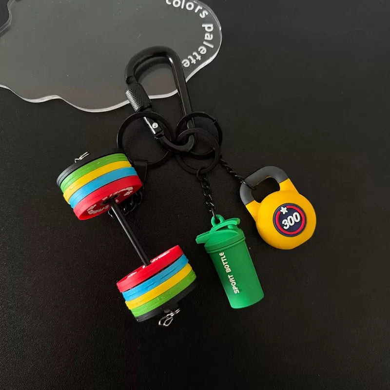 Metal Dumbbell Bag Charm
