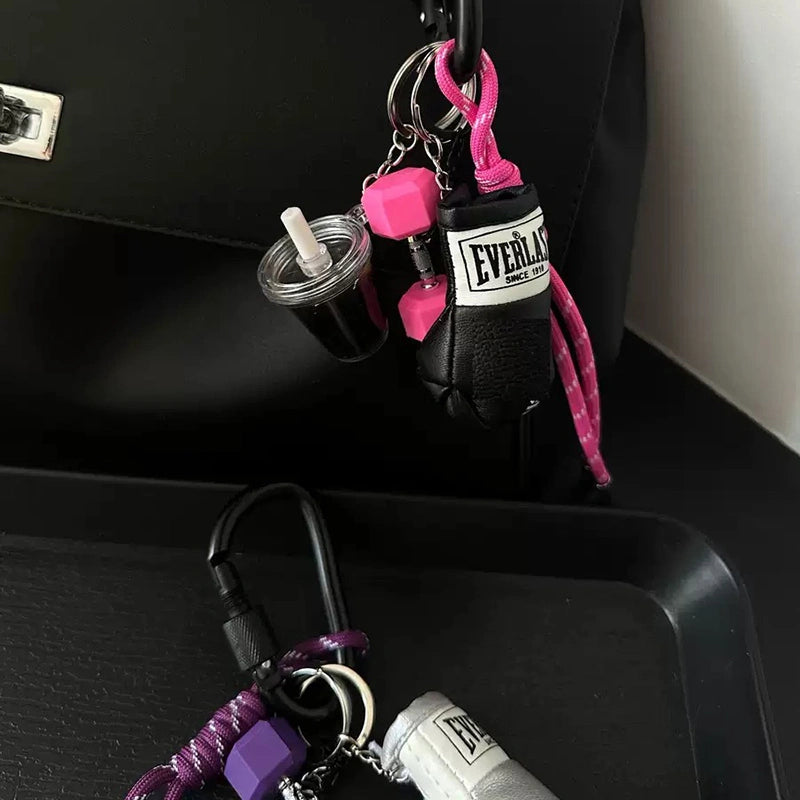 Metal Dumbbell Bag Charm