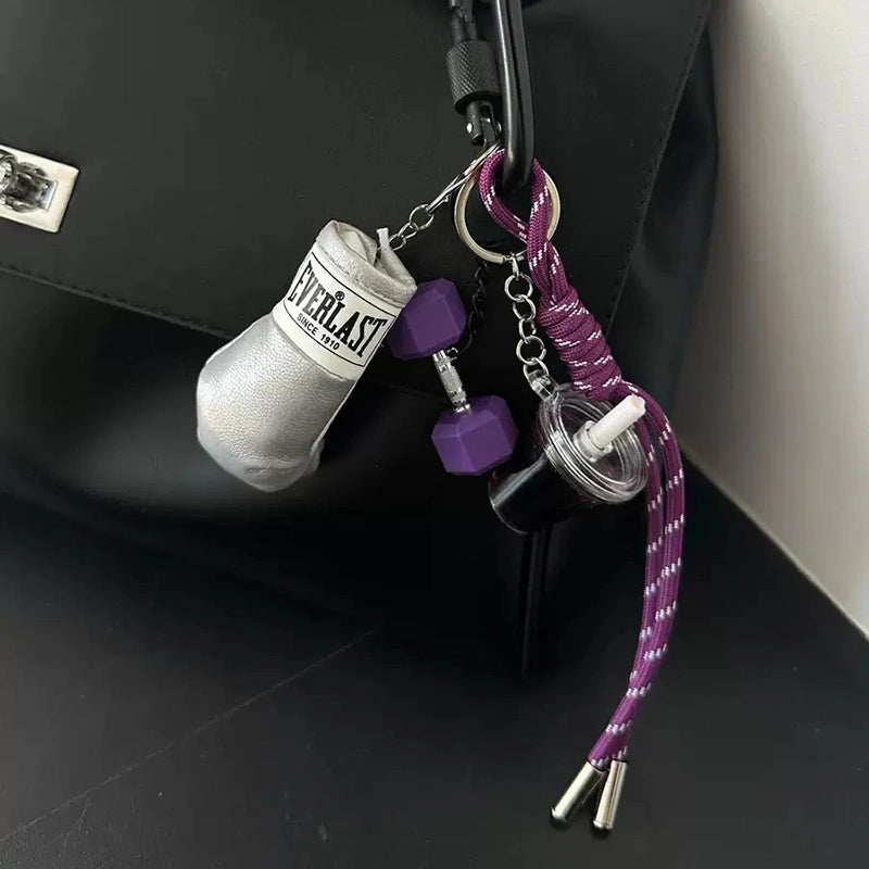 Metal Dumbbell Bag Charm