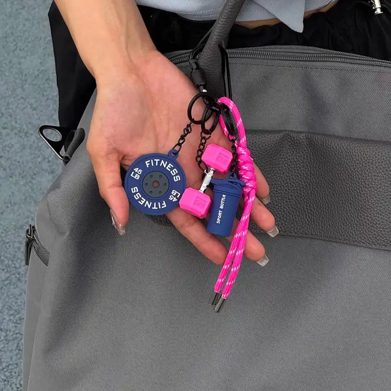 Metal Dumbbell Bag Charm