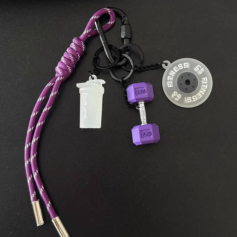 Metal Dumbbell Bag Charm