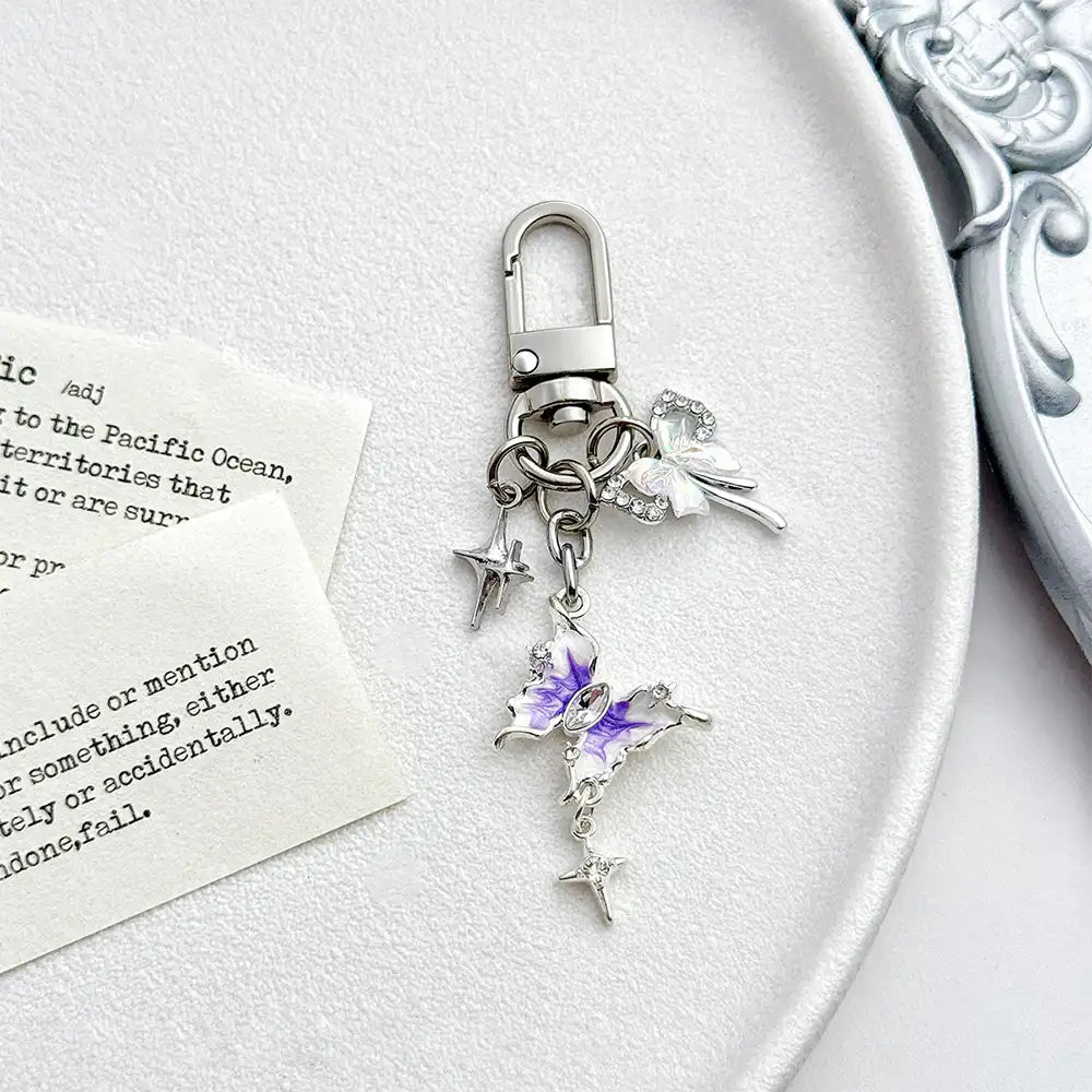 Painted Butterfly Bag Charm