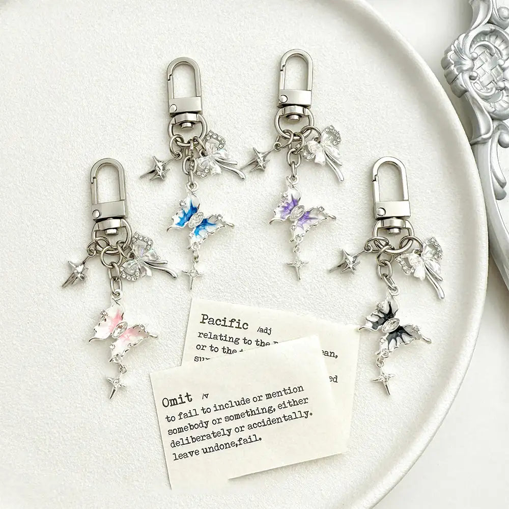 Painted Butterfly Bag Charm