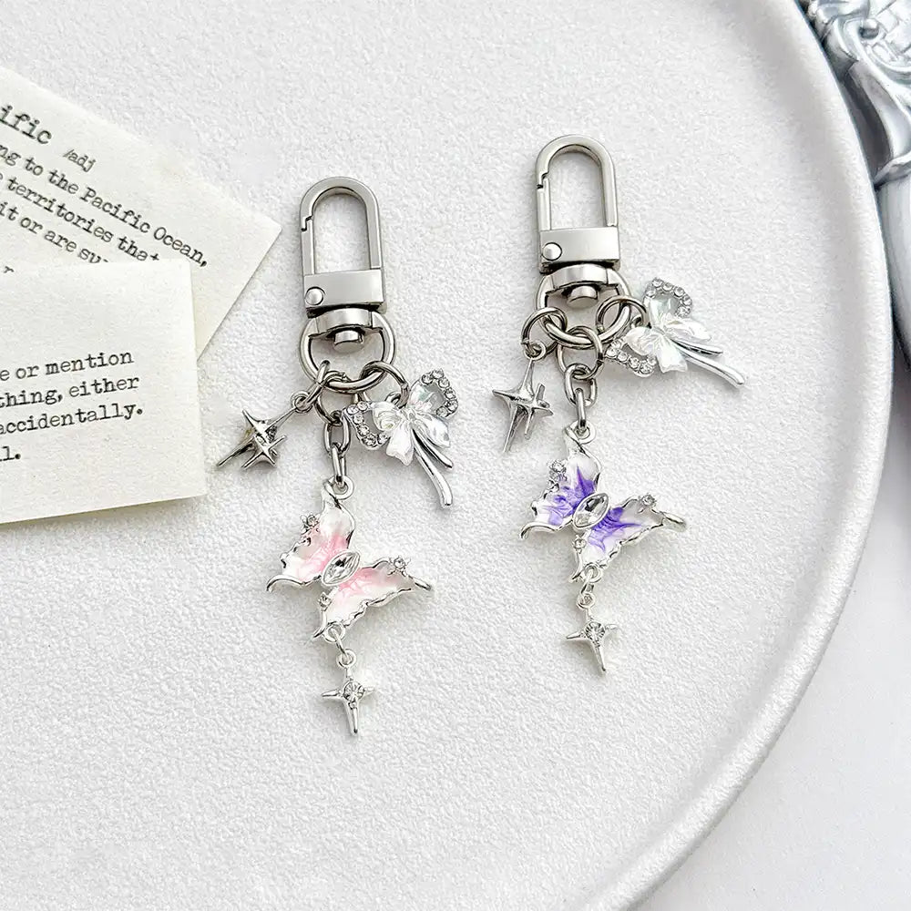 Painted Butterfly Bag Charm