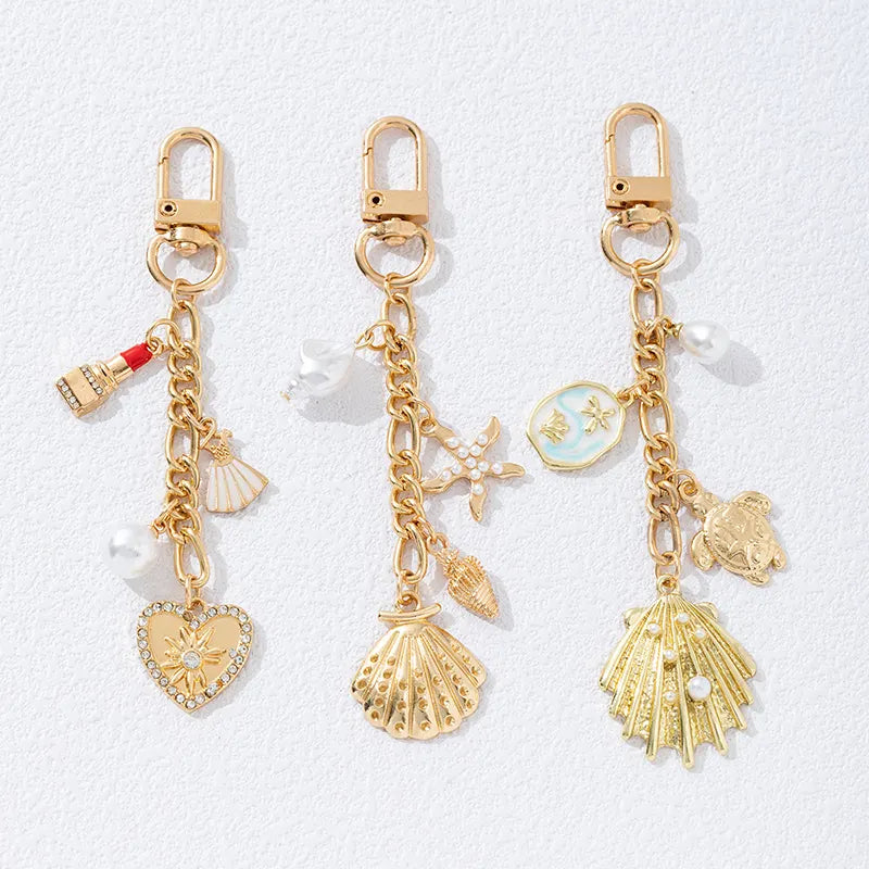 Pearl Shell and Starfish Bag Charm