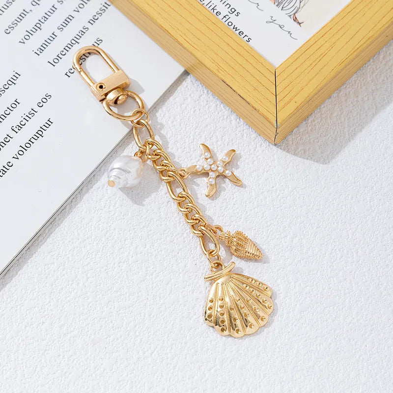 Pearl Shell and Starfish Bag Charm