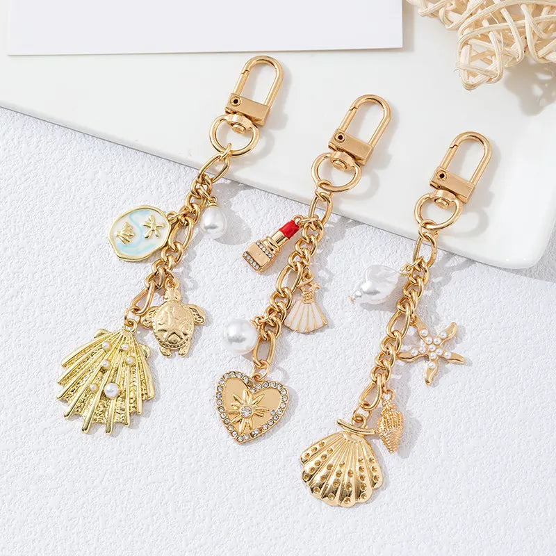 Pearl Shell and Starfish Bag Charm