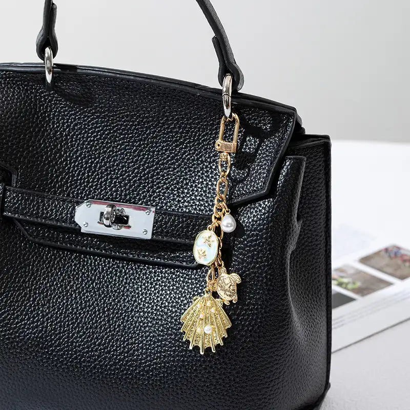 Pearl Shell and Starfish Bag Charm