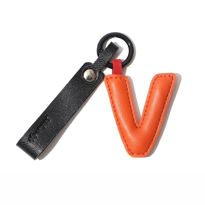 Personalized Leather Letter Bag Charm