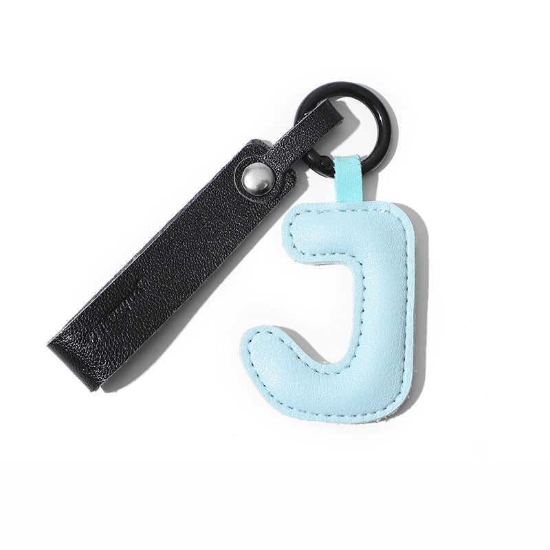 Personalized Leather Letter Bag Charm