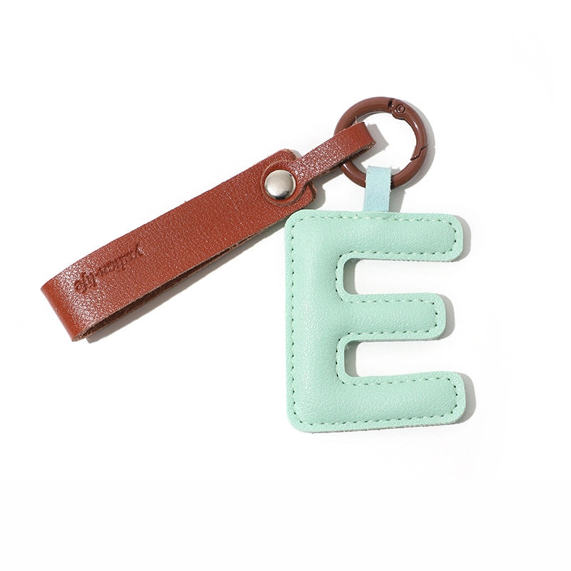 Personalized Leather Letter Bag Charm