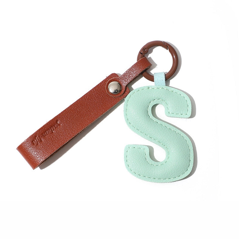 Personalized Leather Letter Bag Charm
