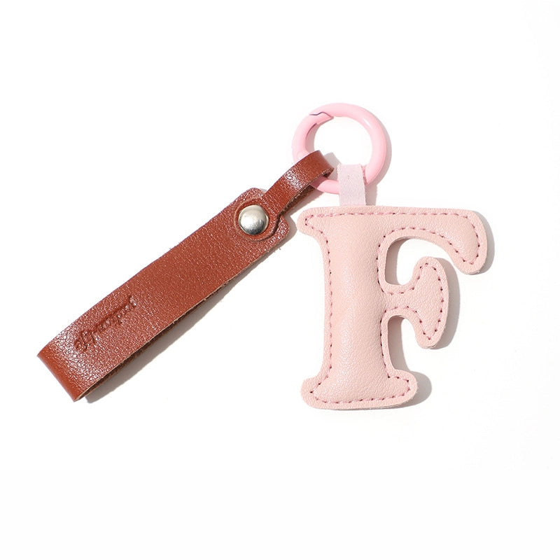Personalized Leather Letter Bag Charm