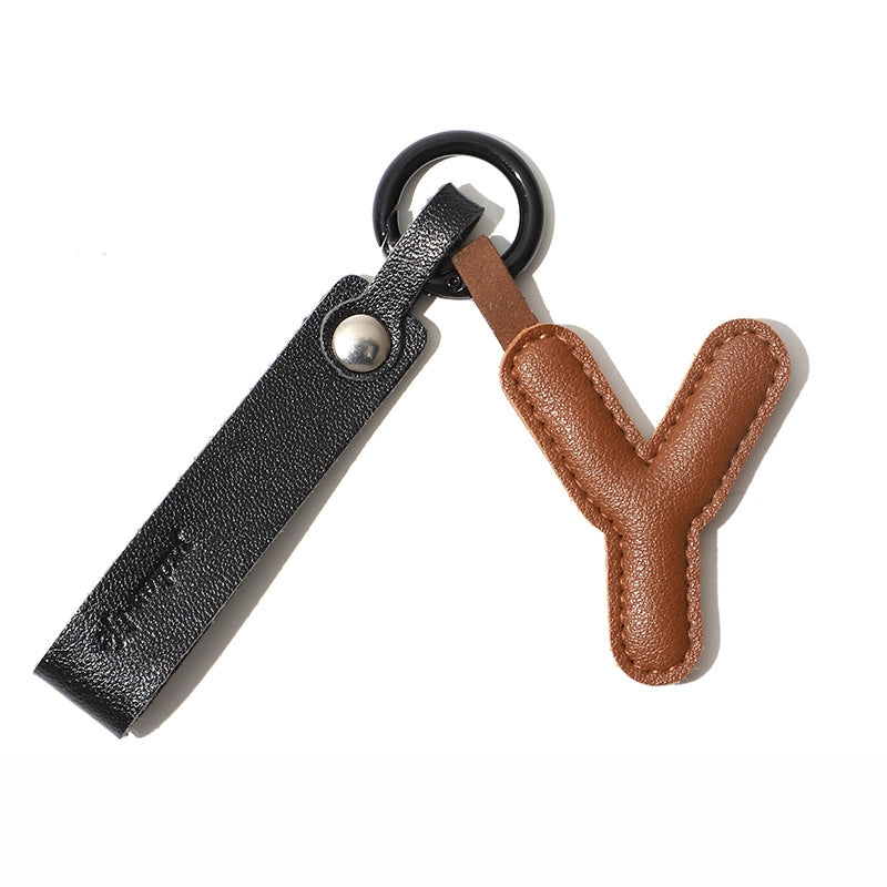 Personalized Leather Letter Bag Charm