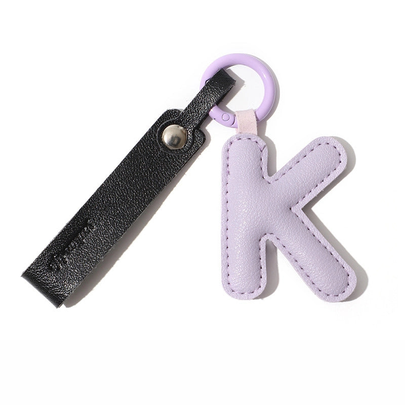 Personalized Leather Letter Bag Charm