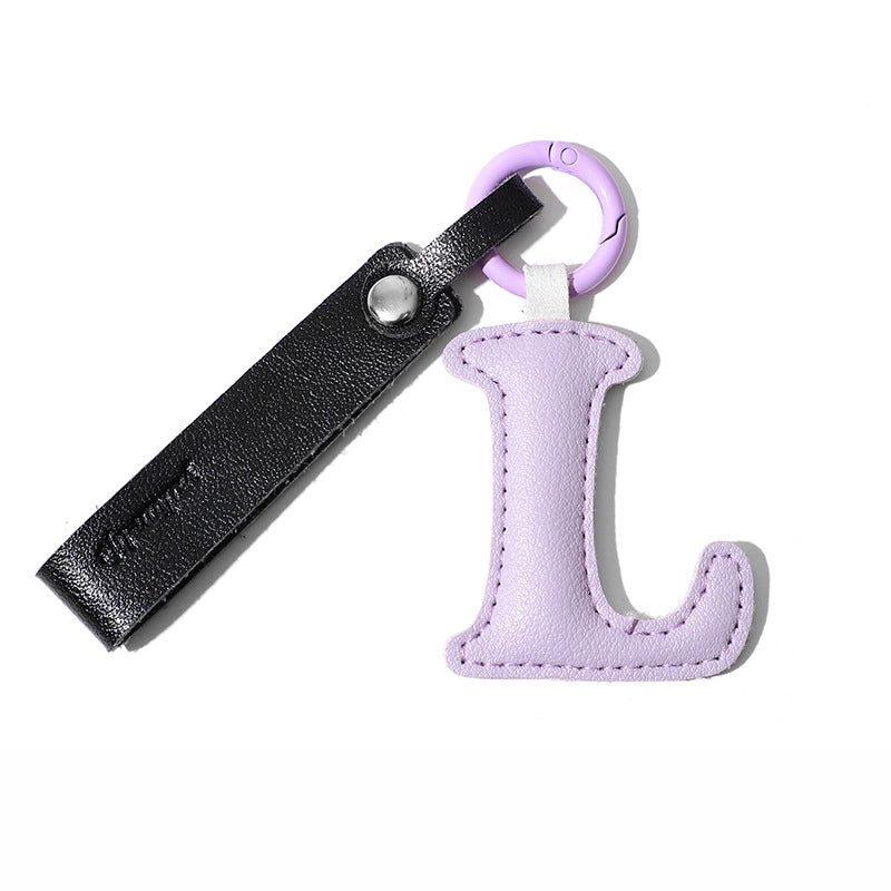 Personalized Leather Letter Bag Charm