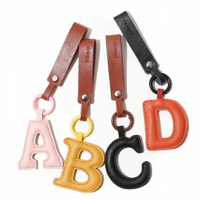Personalized Leather Letter Bag Charm
