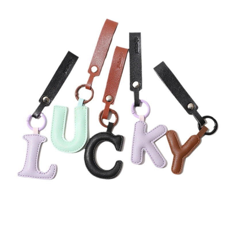 Personalized Leather Letter Bag Charm