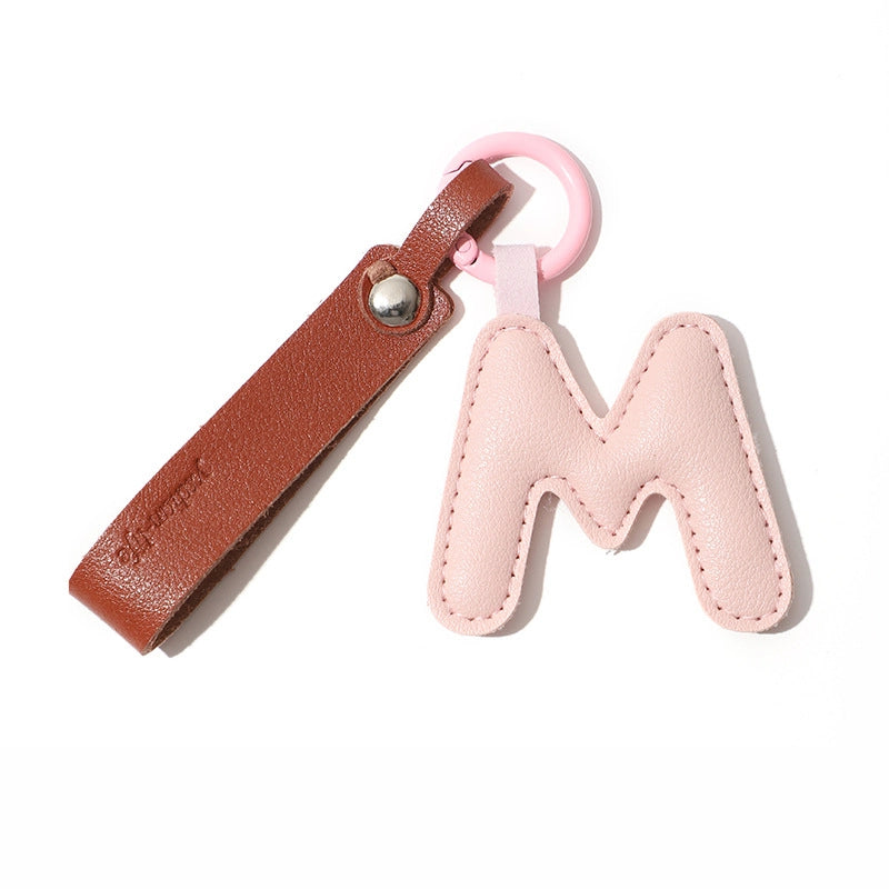 Personalized Leather Letter Bag Charm