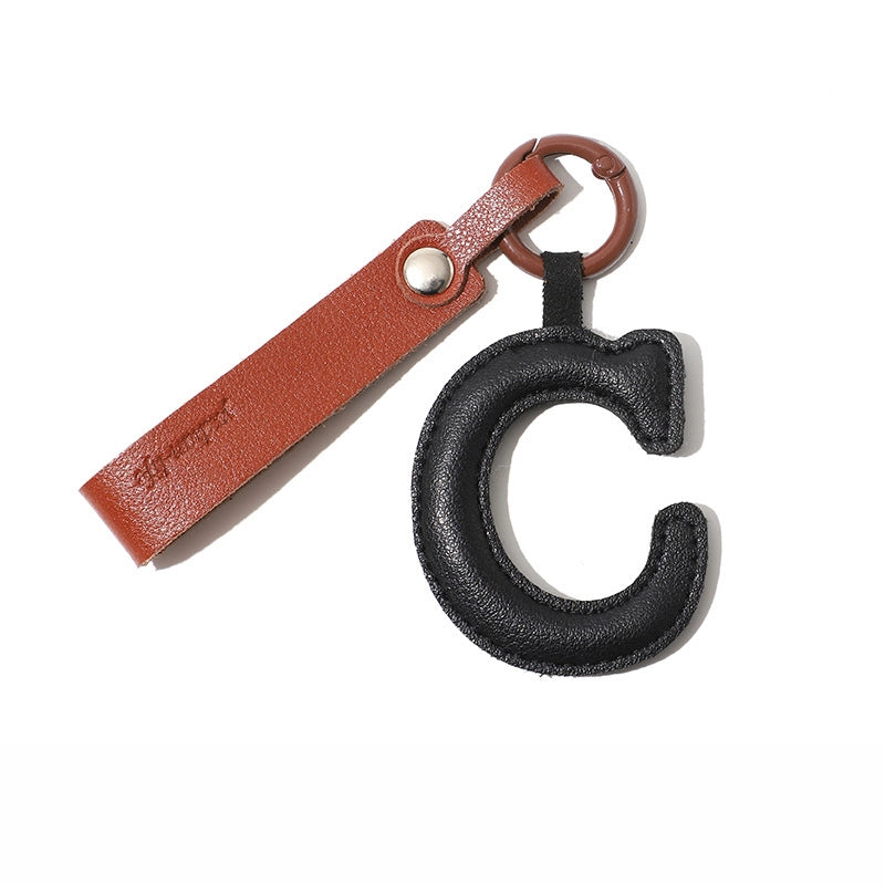 Personalized Leather Letter Bag Charm