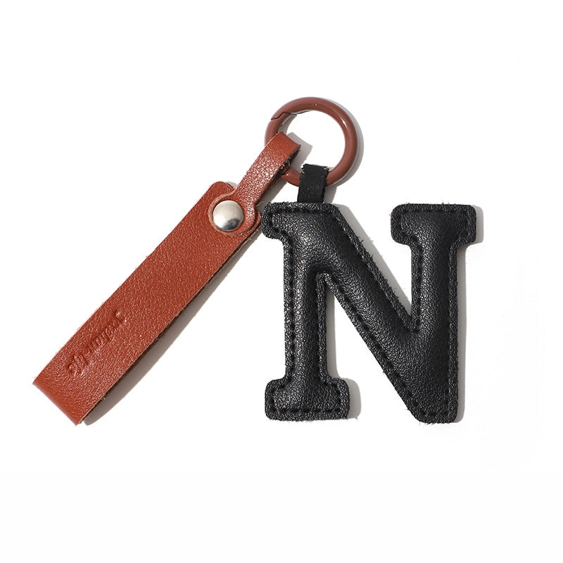 Personalized Leather Letter Bag Charm