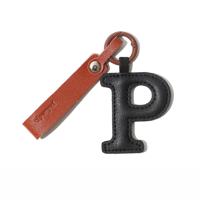 Personalized Leather Letter Bag Charm