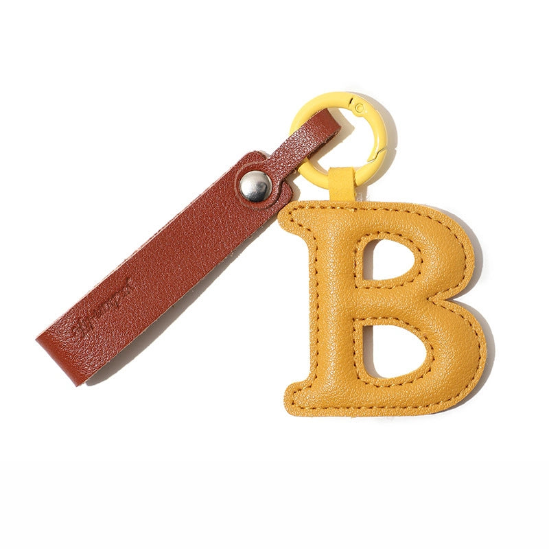 Personalized Leather Letter Bag Charm