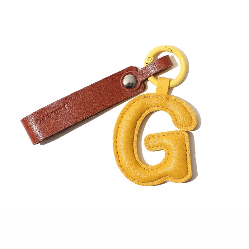 Personalized Leather Letter Bag Charm