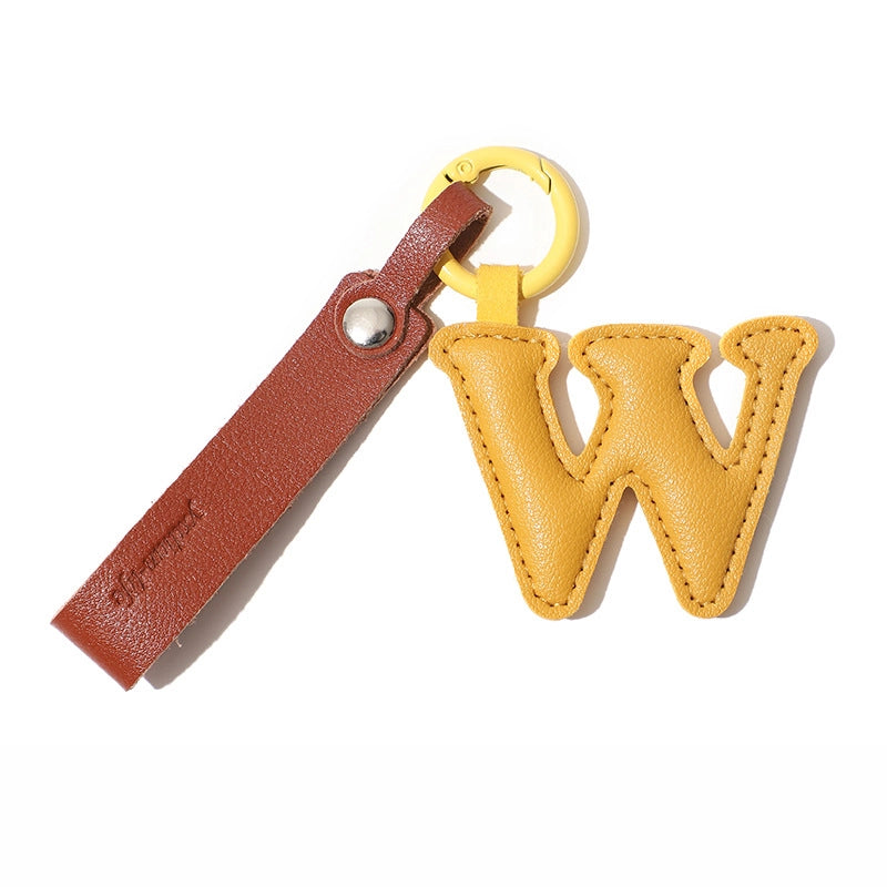Personalized Leather Letter Bag Charm