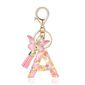 Pink Butterfly Letter Bag Charm
