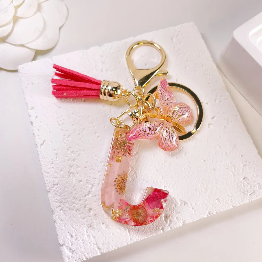 Pink Letter Tassel Bag Charm