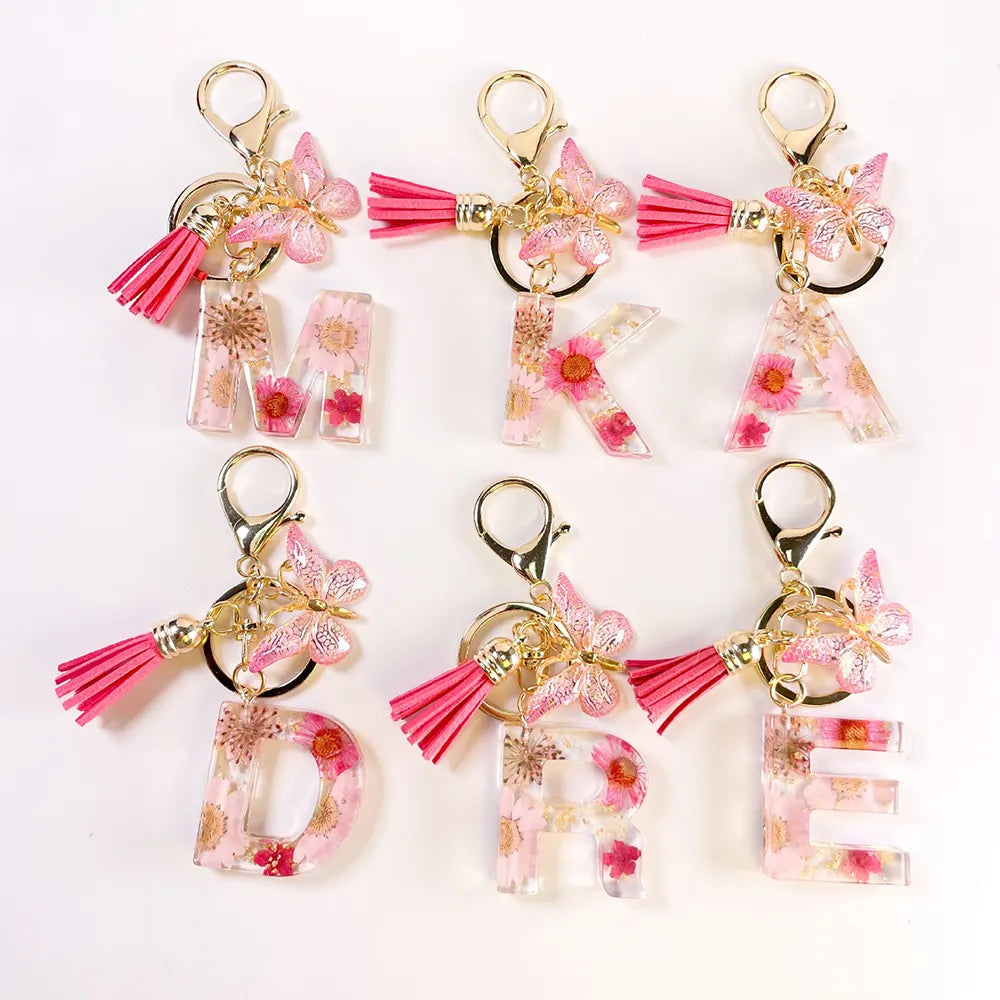 Pink Letter Tassel Bag Charm