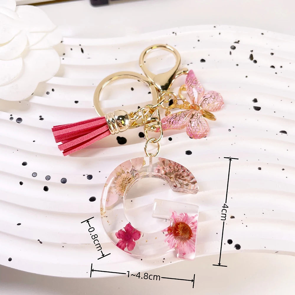 Pink Letter Tassel Bag Charm