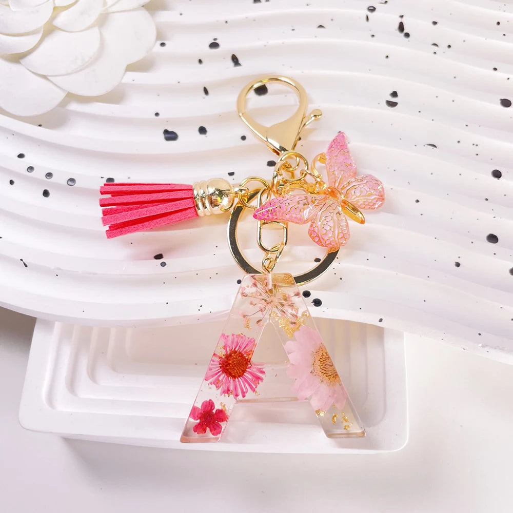 Pink Letter Tassel Bag Charm
