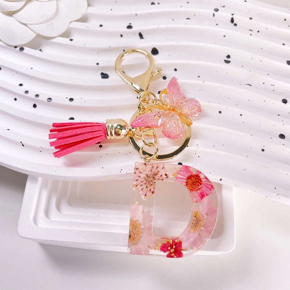 Pink Letter Tassel Bag Charm