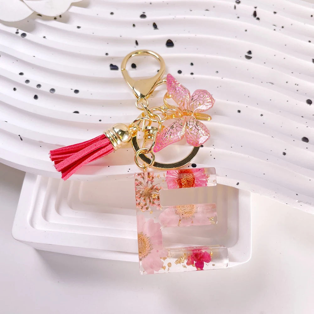 Pink Letter Tassel Bag Charm