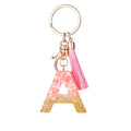 Pink Letter Tassel Keychain