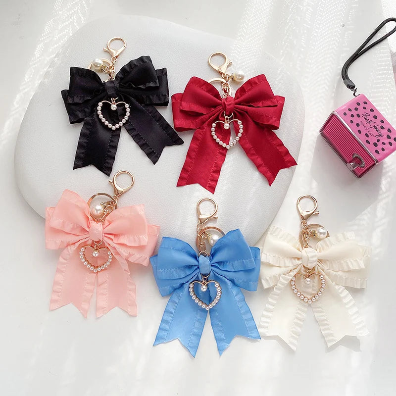 Pleated Bow Bag Charm