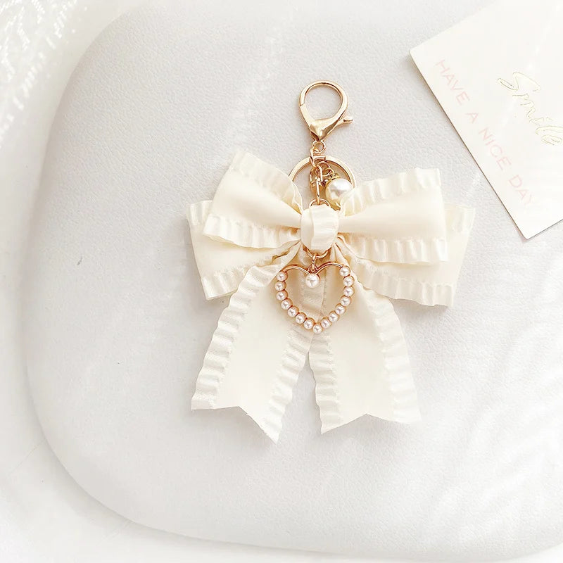 Pleated Bow Bag Charm