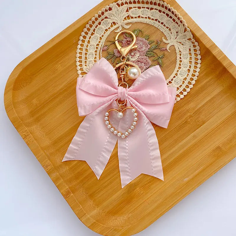 Pleated Bow Bag Charm