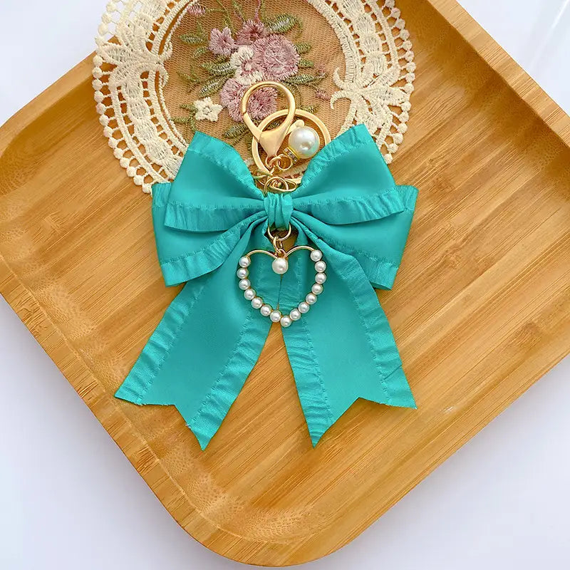 Pleated Bow Bag Charm