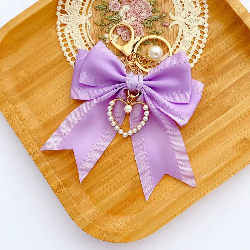 Pleated Bow Bag Charm