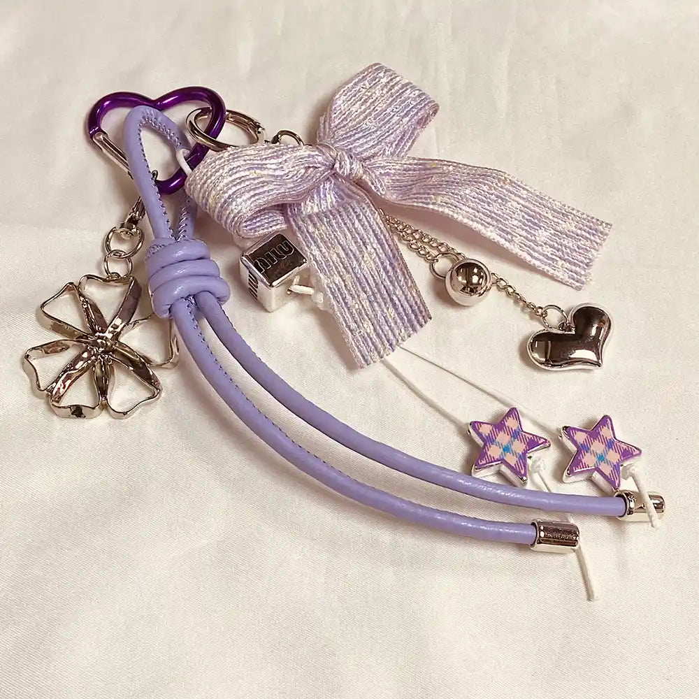 Purple Bow Bag Charm