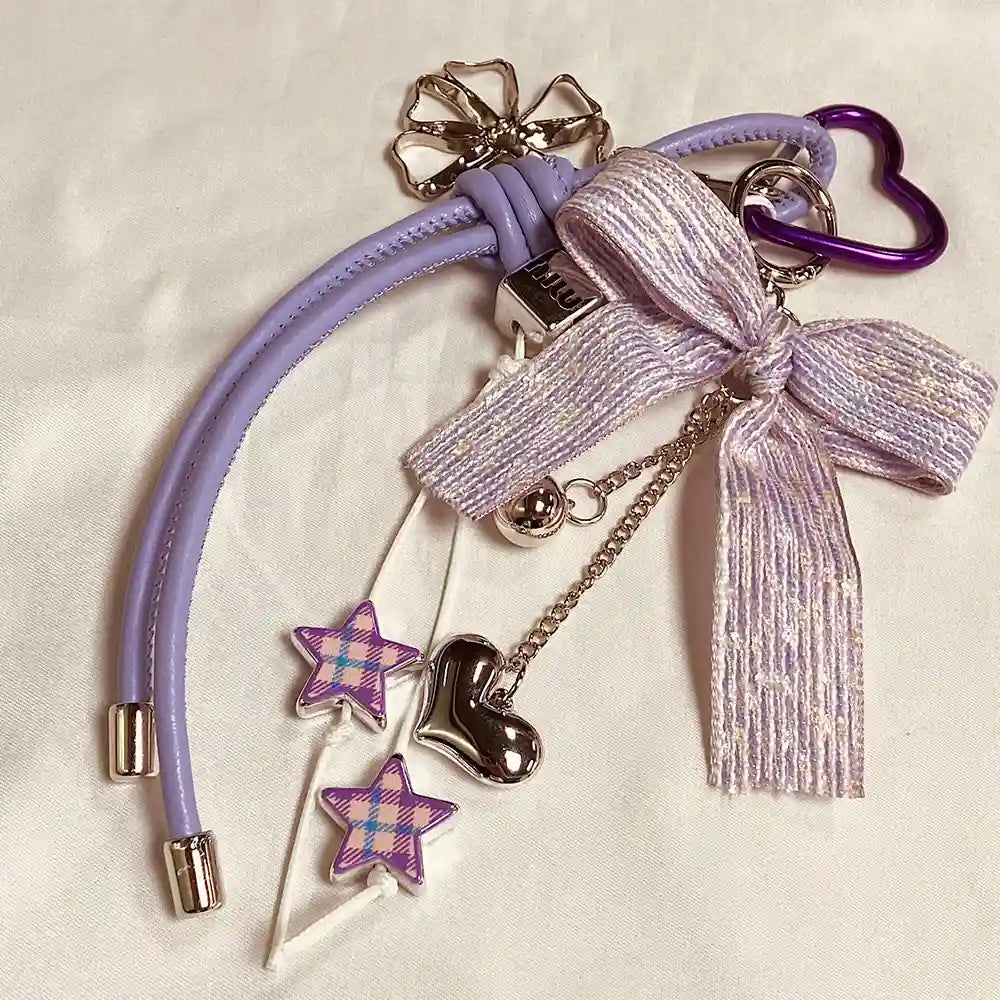 Purple Bow Bag Charm