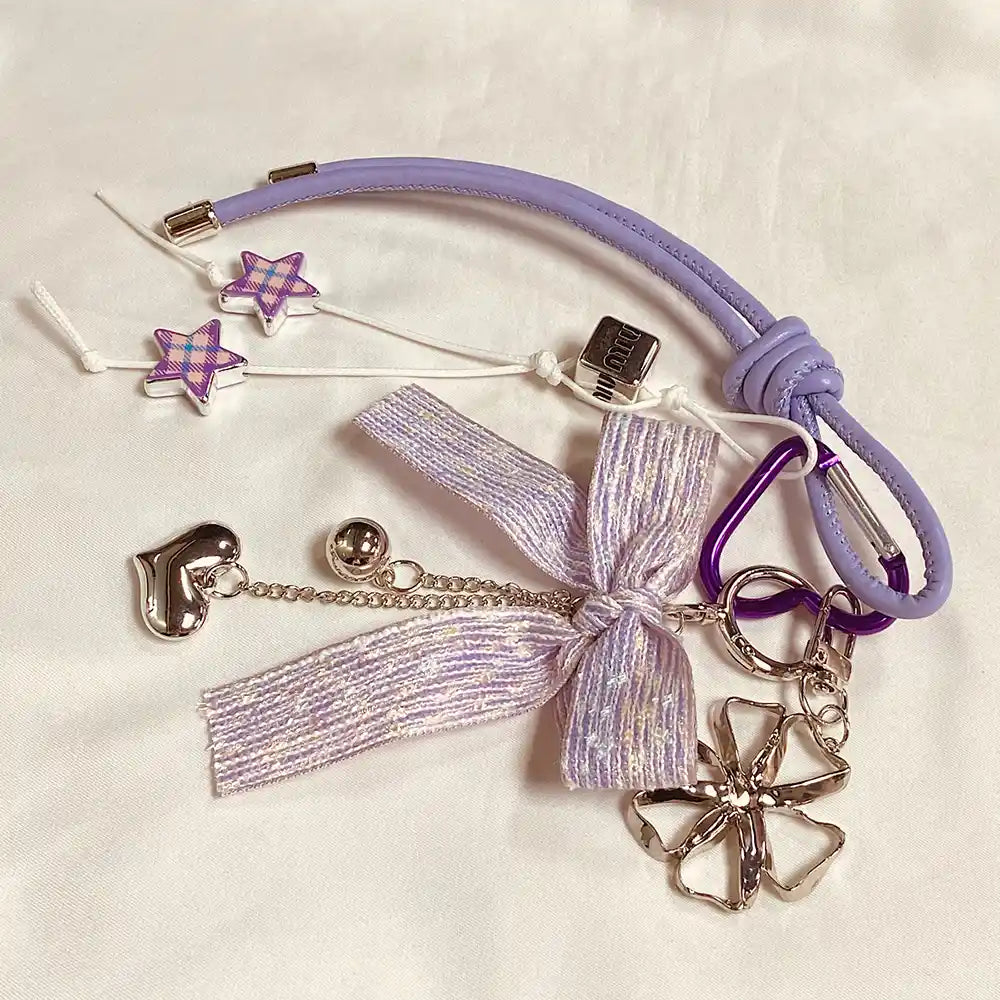 Purple Bow Bag Charm
