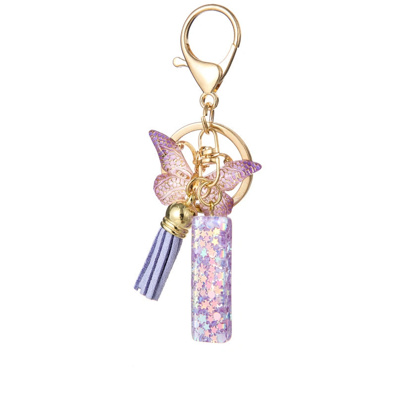 Purple Butterfly Letter Keychain