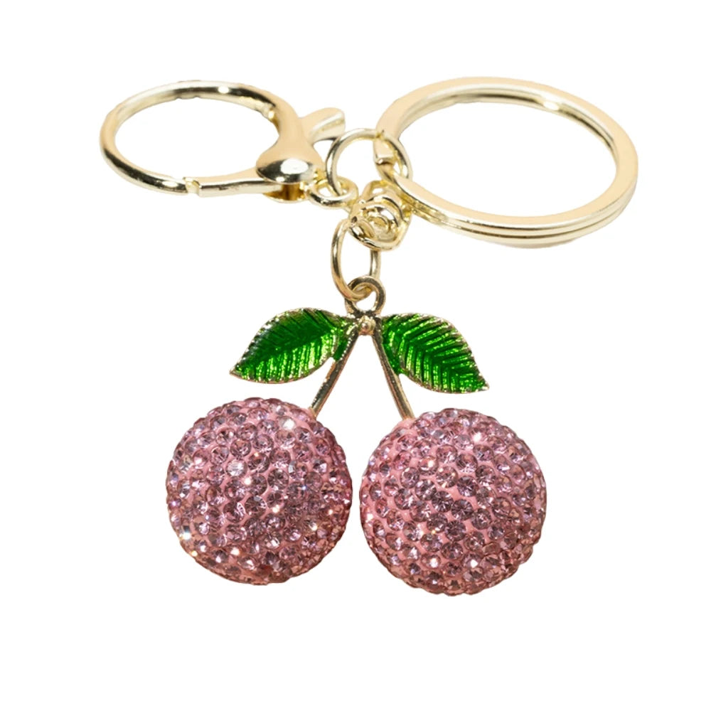 Rhinestone Cherry Bag Charm