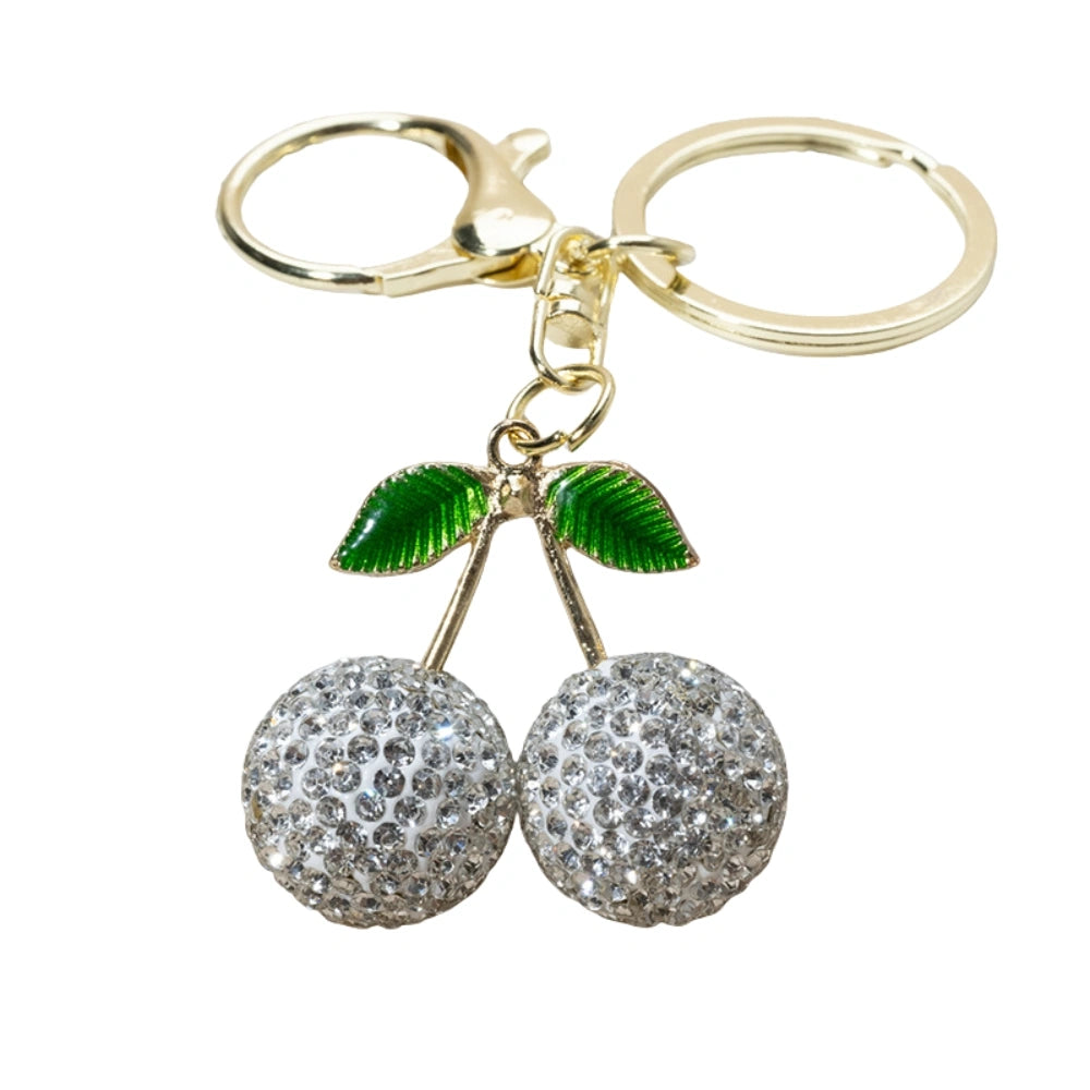 Rhinestone Cherry Bag Charm