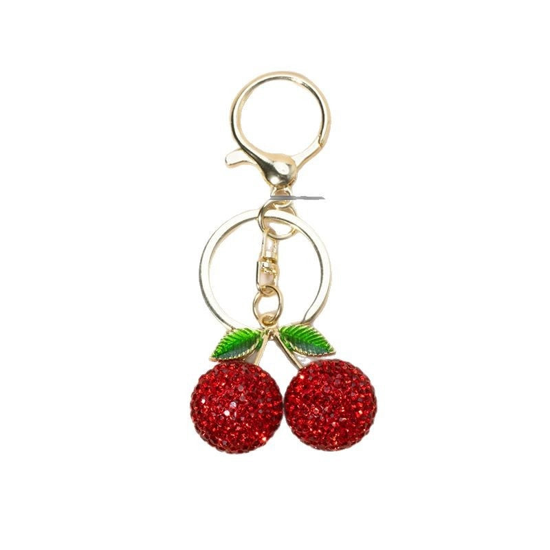 Rhinestone Cherry Bag Charm