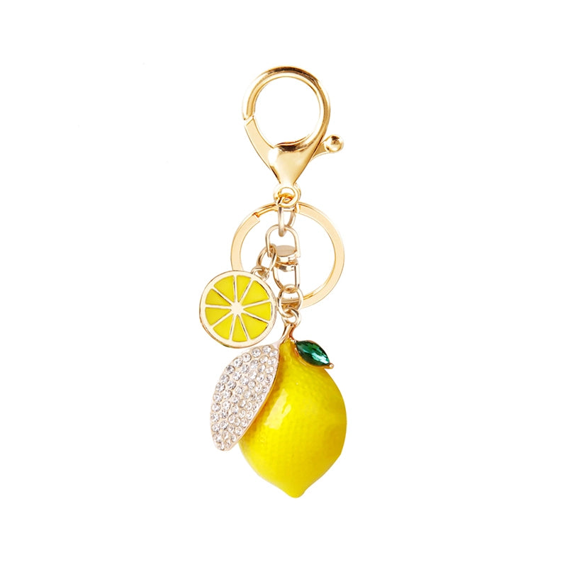 Rhinestone Lemon Bag Charm